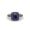 Sapphire Cathedral Halo Engagement Ring - Luciana No. 45