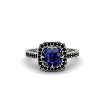 Sapphire Cathedral Halo Engagement Ring - Luciana No. 45 image 1