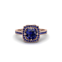 Sapphire Cathedral Halo Engagement Ring - Luciana No. 74 image 1