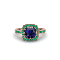 Sapphire Cathedral Halo Engagement Ring - Luciana No. 29 image 1
