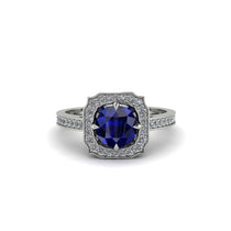 Sapphire Cathedral Halo Engagement Ring - Luciana No. 15 image 1