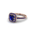 Sapphire Cathedral Halo Engagement Ring - Luciana No. 74