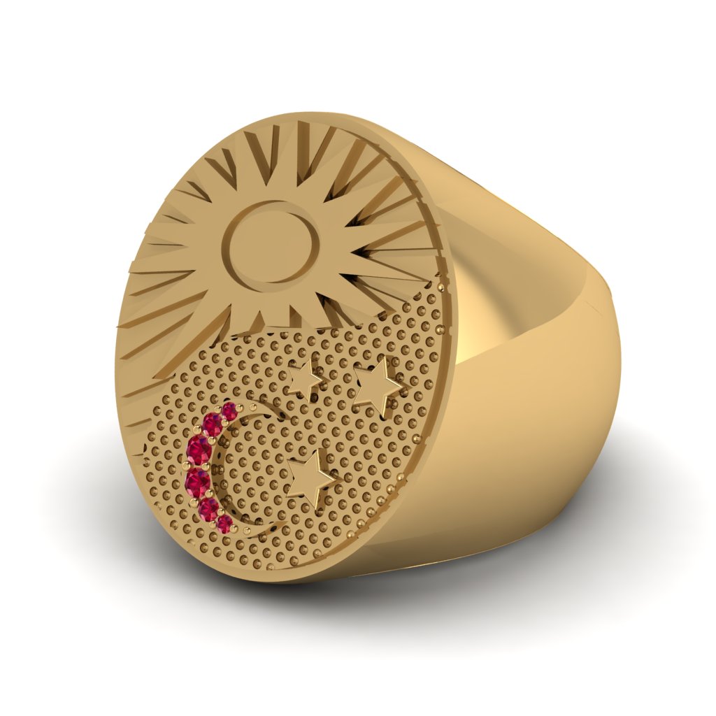 Ruby Celestial Harmony Men's Ring - Miller No. 10