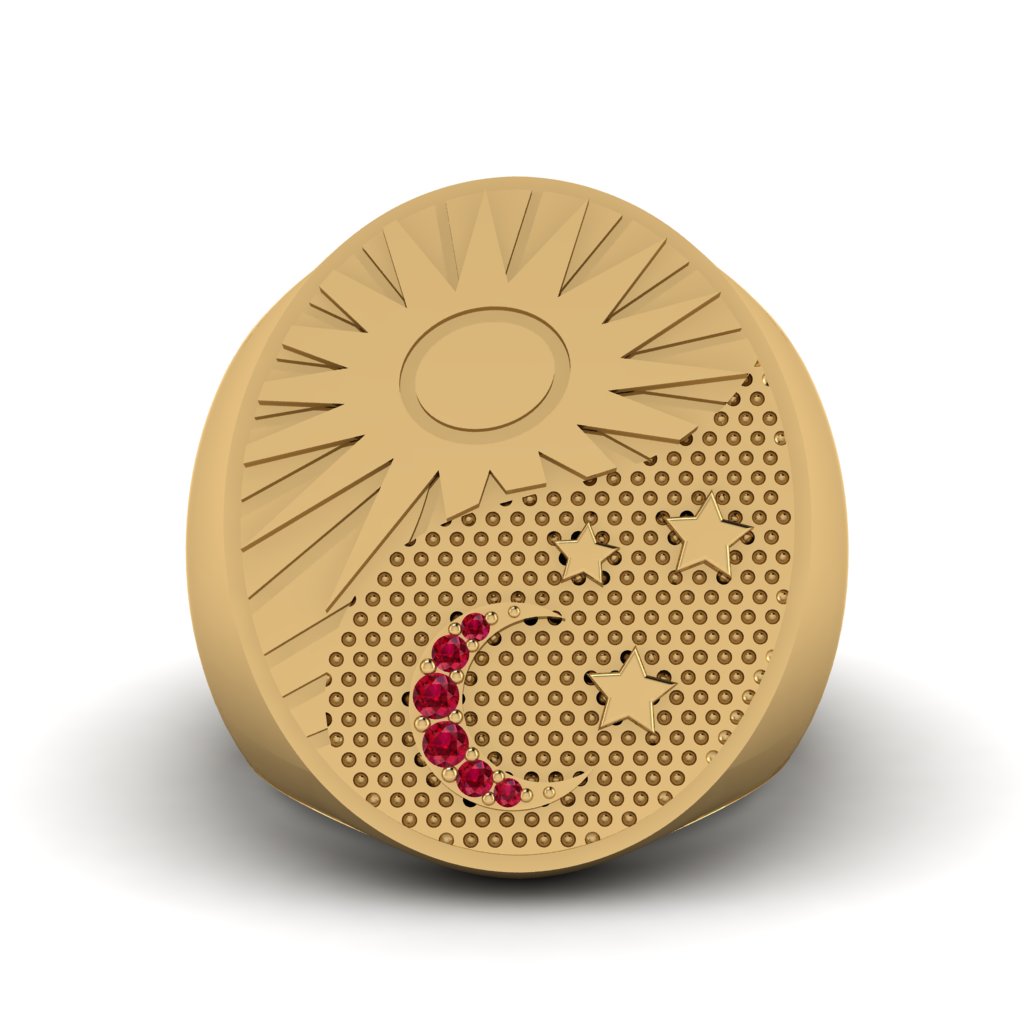 Ruby Celestial Harmony Men's Ring - Miller No. 10