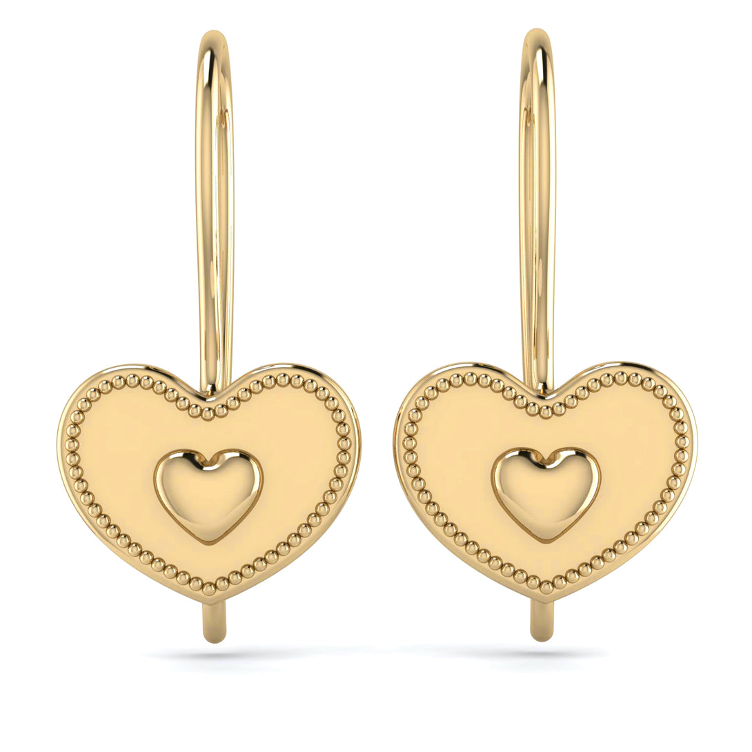 Charming Heart Hoop Earrings In Gold - Ariana No. 1