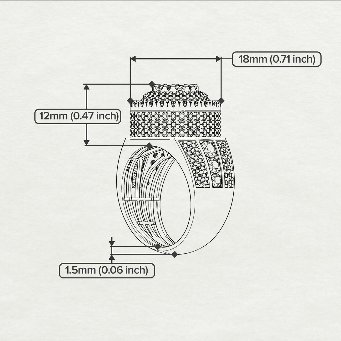 Round Black Diamond Mens Luxury Ring - Chris No. 9