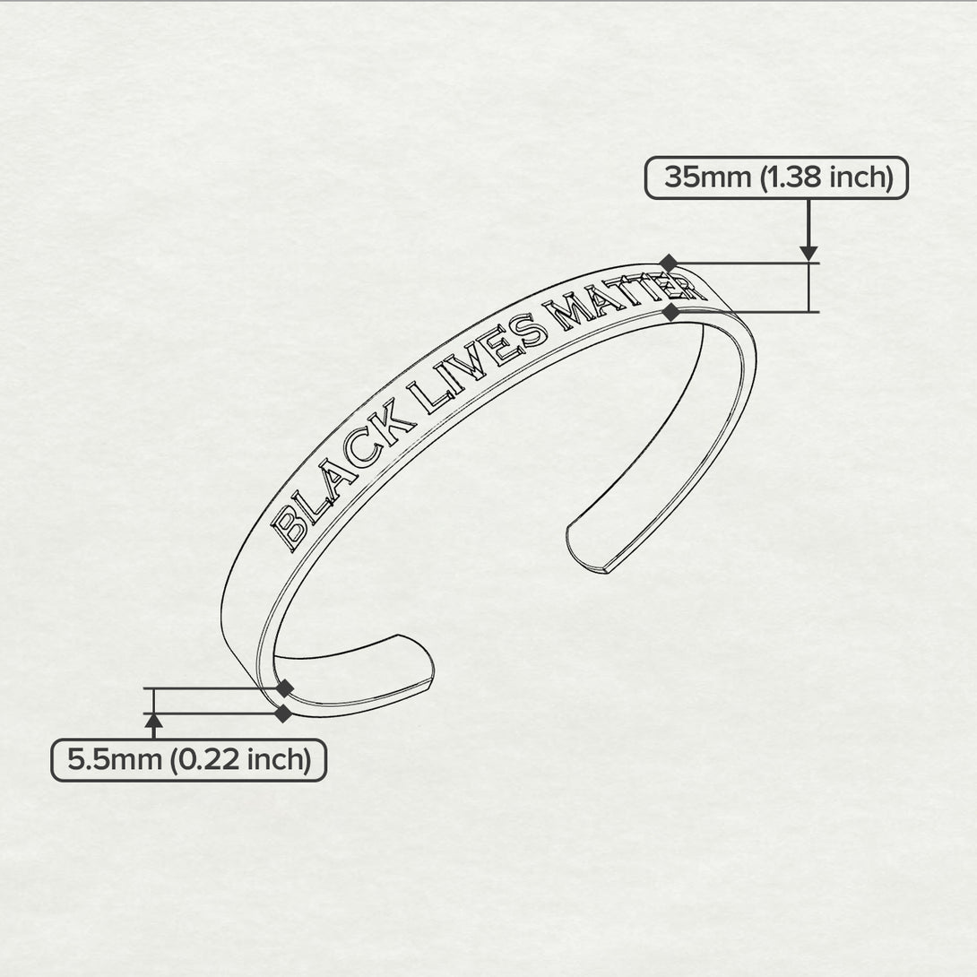 Gold Engraved Stacking Cuff Bracelet - Christopher No. 3