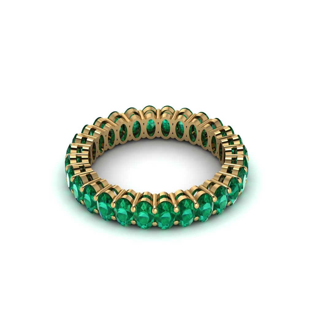 Oval Emerald Classic Eternity Wedding Ring - Joy No. 4