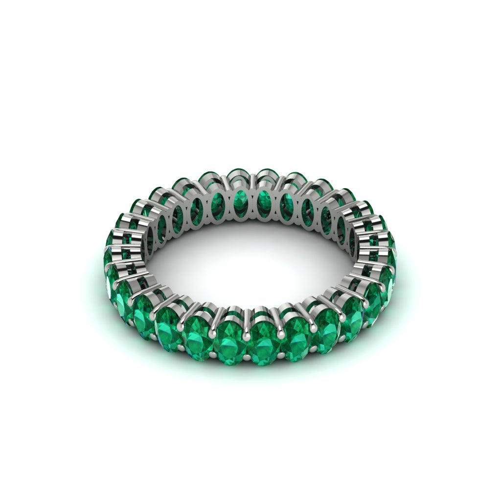 Oval Emerald Classic Eternity Wedding Ring - Joy No. 6