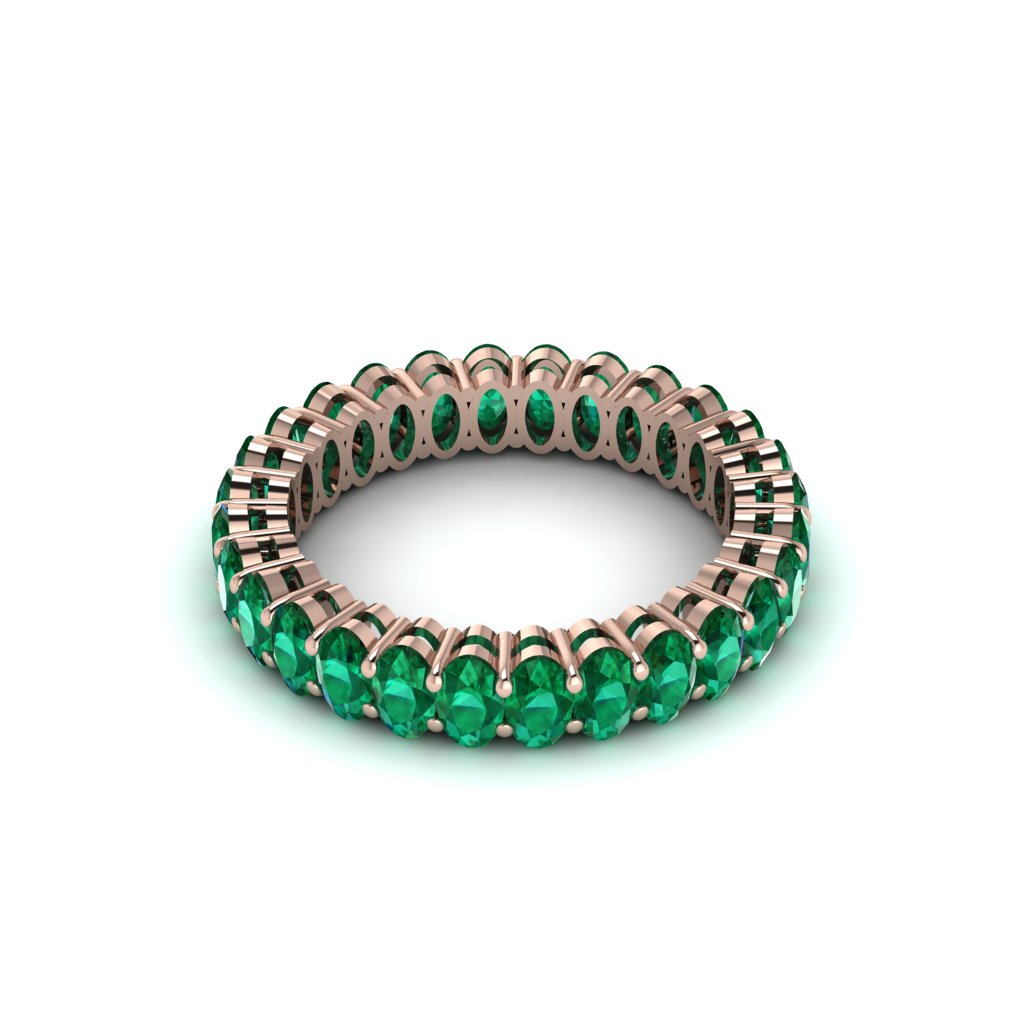 Oval Emerald Classic Eternity Wedding Ring - Joy No. 5