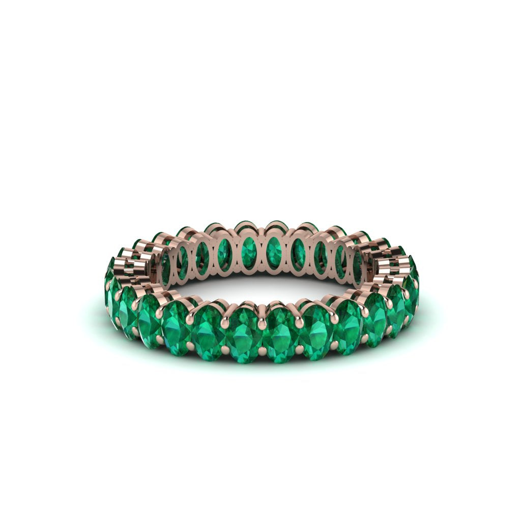 Oval Emerald Classic Eternity Wedding Ring - Joy No. 5
