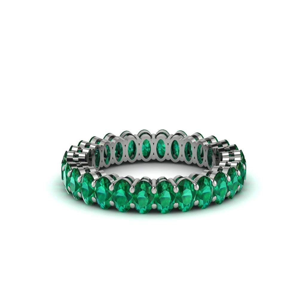 Oval Emerald Classic Eternity Wedding Ring - Joy No. 6