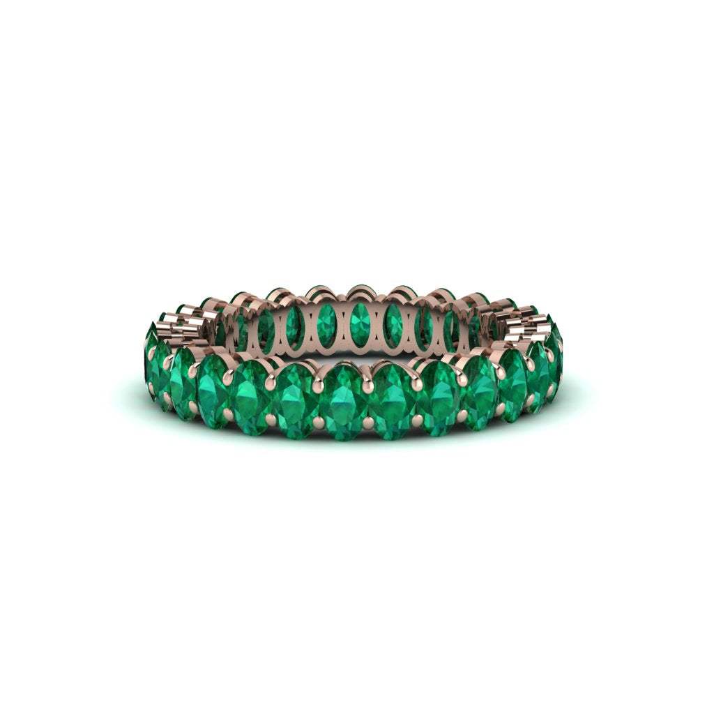 Oval Emerald Classic Eternity Wedding Ring - Joy No. 5