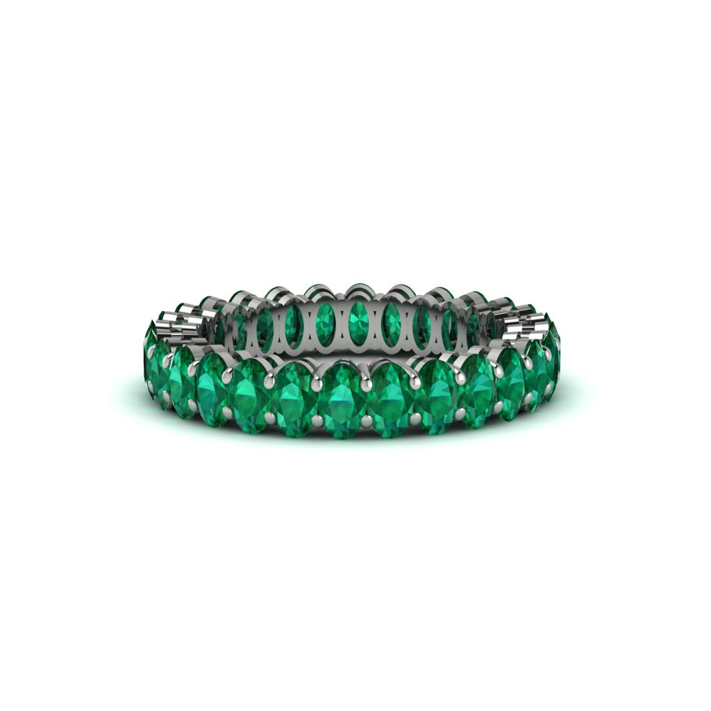 Oval Emerald Classic Eternity Wedding Ring - Joy No. 6