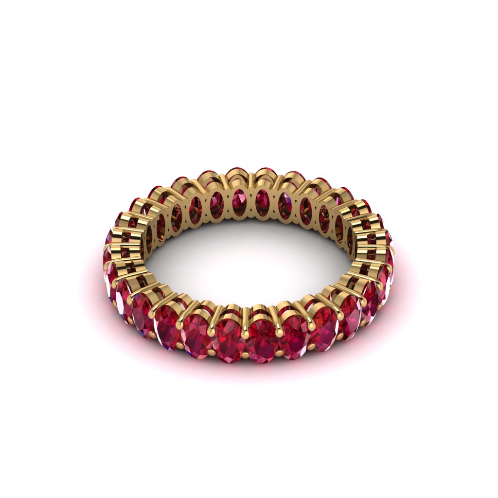 Oval Ruby Classic Eternity Wedding Ring - Joy No. 10