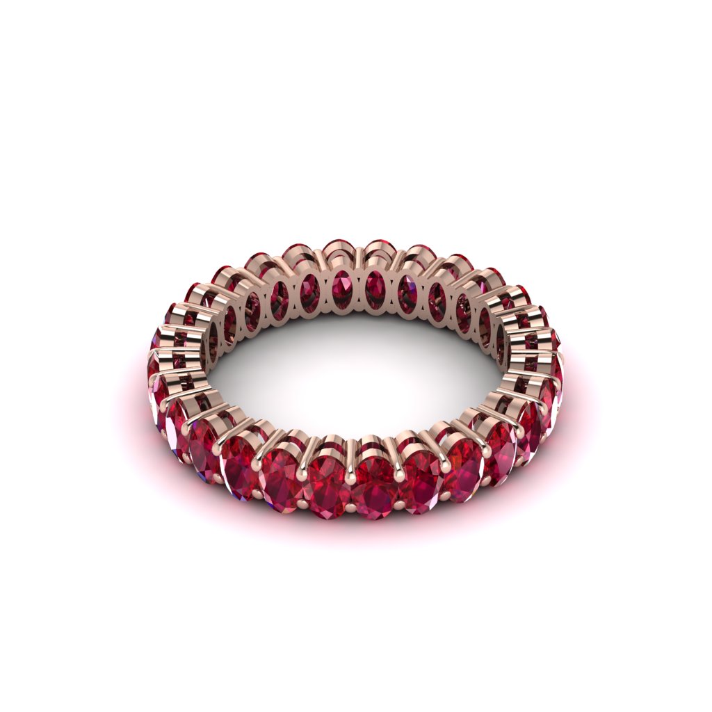 Oval Ruby Classic Eternity Wedding Ring - Joy No. 11