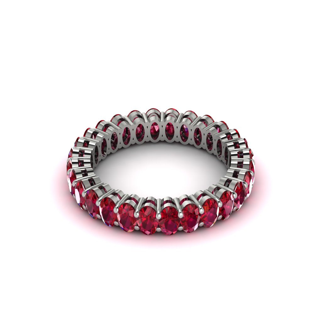 Oval Ruby Classic Eternity Wedding Ring - Joy No. 12