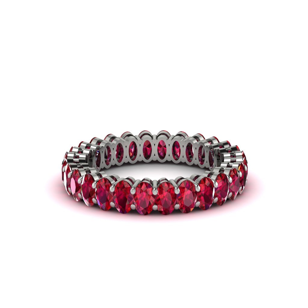Oval Ruby Classic Eternity Wedding Ring - Joy No. 12