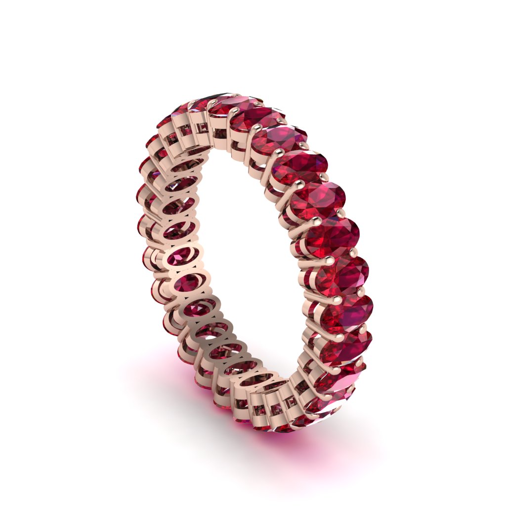 Oval Ruby Classic Eternity Wedding Ring - Joy No. 11
