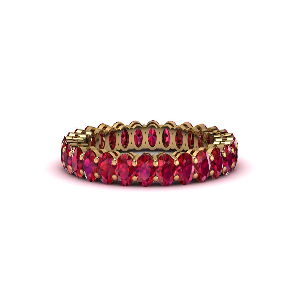 Oval Ruby Classic Eternity Wedding Ring - Joy No. 10