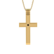 Classic Black Diamond Gold Cross Pendant - Abel No. 7 image 1