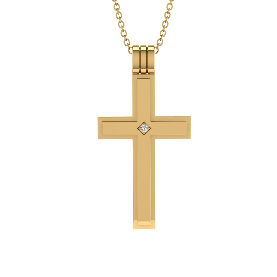 Classic Diamond Gold Cross Pendant - Abel No. 1