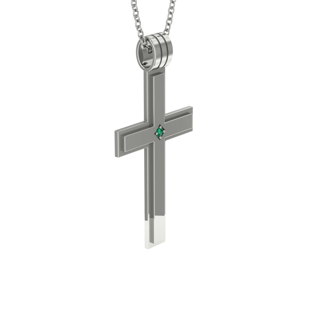 Classic Emerald Gold Cross Pendant - Abel No. 6
