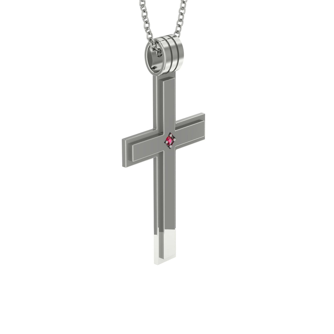 Classic Ruby Gold Cross Pendant - Abel No. 12