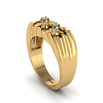 Diamond Cluster Elegance Men's Fashion Ring - Navy No. 1 image 1