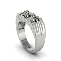 Diamond Cluster Elegance Men's Fashion Ring - Navy No. 3 image 1