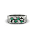 Emerald Cluster Elegance Men's Fashion Ring - Navy No. 6