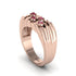 Ruby Cluster Elegance Men's Fashion Ring - Navy No. 11