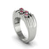 Ruby Cluster Elegance Men's Fashion Ring - Navy No. 12 image 1