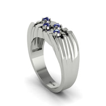 Sapphire Cluster Elegance Men's Fashion Ring - Navy No. 15 image 1