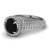 Black Diamond Cluster Halo Engagement Ring - Katie No. 9