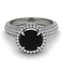 Black Diamond Cluster Halo Engagement Ring - Katie No. 9