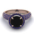 Black Diamond Cluster Halo Engagement Ring - Katie No. 68