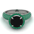 Black Diamond Cluster Halo Engagement Ring - Katie No. 24 image 3