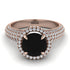 Black Diamond Cluster Halo Engagement Ring - Katie No. 8