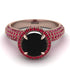 Black Diamond Cluster Halo Engagement Ring - Katie No. 53