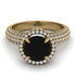 Black Diamond Cluster Halo Engagement Ring - Katie No. 7