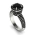 Black Diamond Cluster Halo Engagement Ring - Katie No. 39