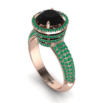 Black Diamond Cluster Halo Engagement Ring - Katie No. 23 image 1