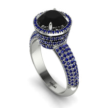 Black Diamond Cluster Halo Engagement Ring - Katie No. 69 image 1