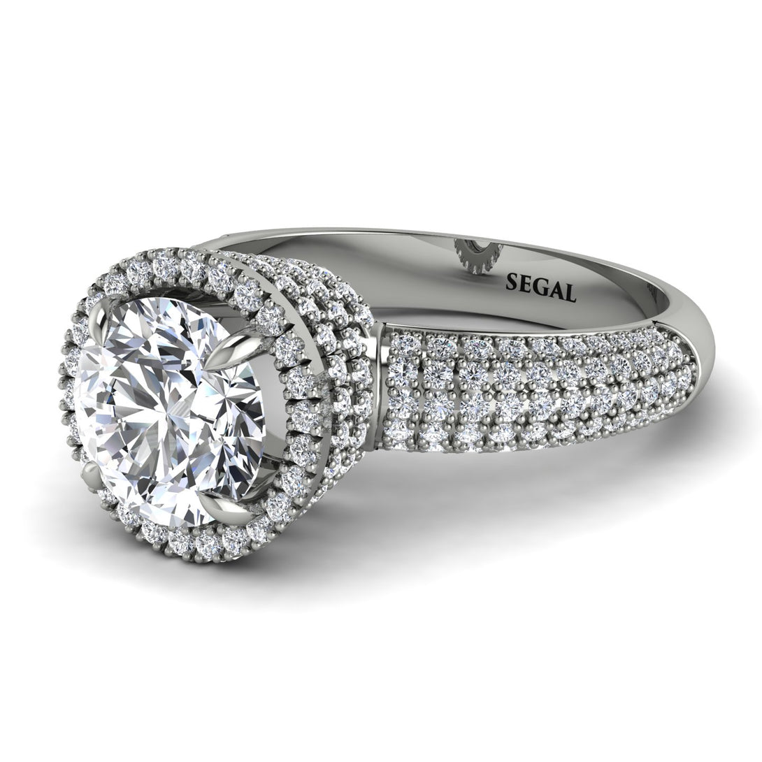 Diamond Cluster Halo Engagement Ring - Katie No. 3