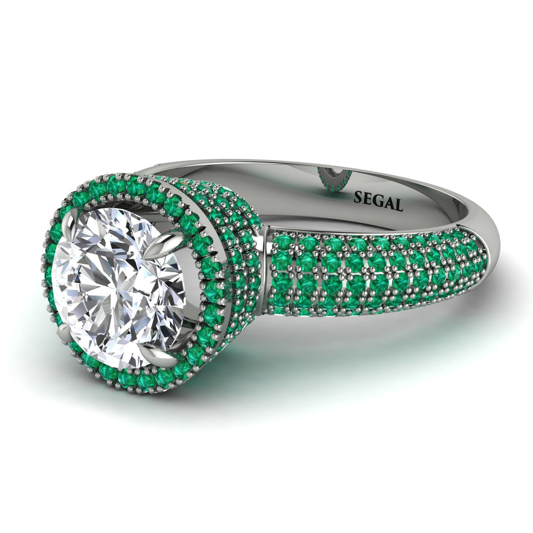 Diamond Cluster Halo Engagement Ring - Katie No. 18