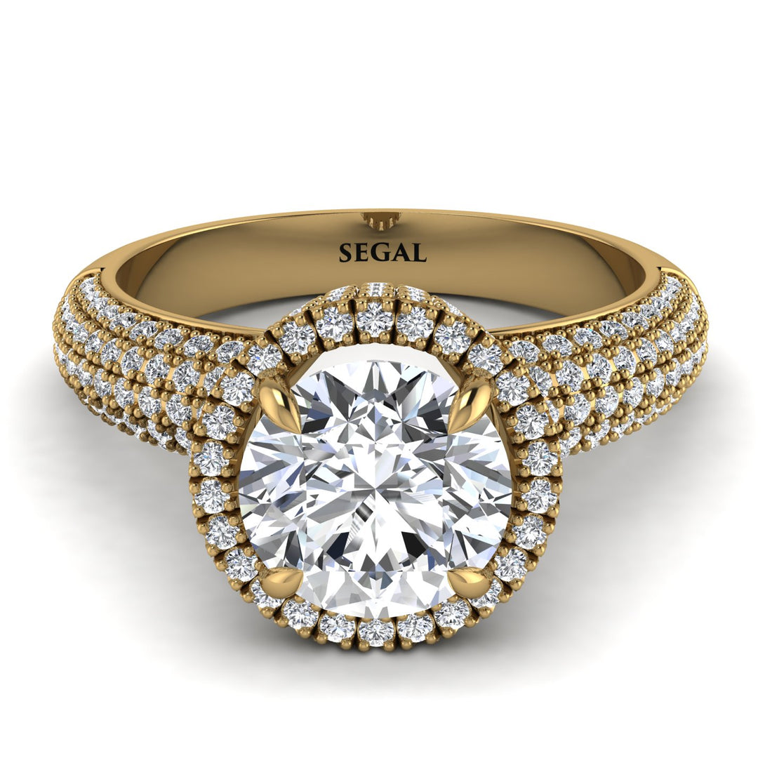 Diamond Cluster Halo Engagement Ring - Katie No. 1