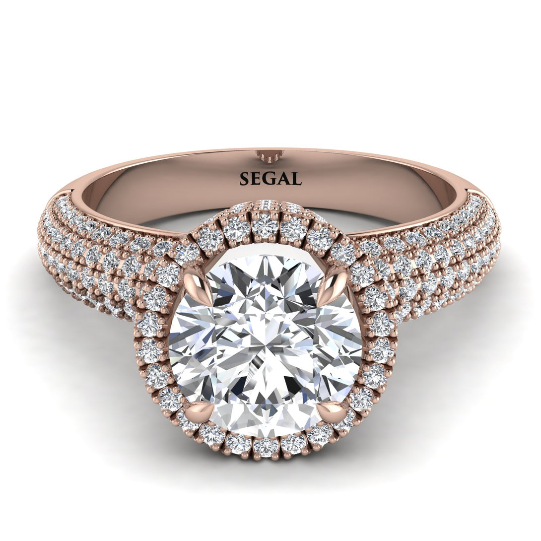 Diamond Cluster Halo Engagement Ring - Katie No. 2