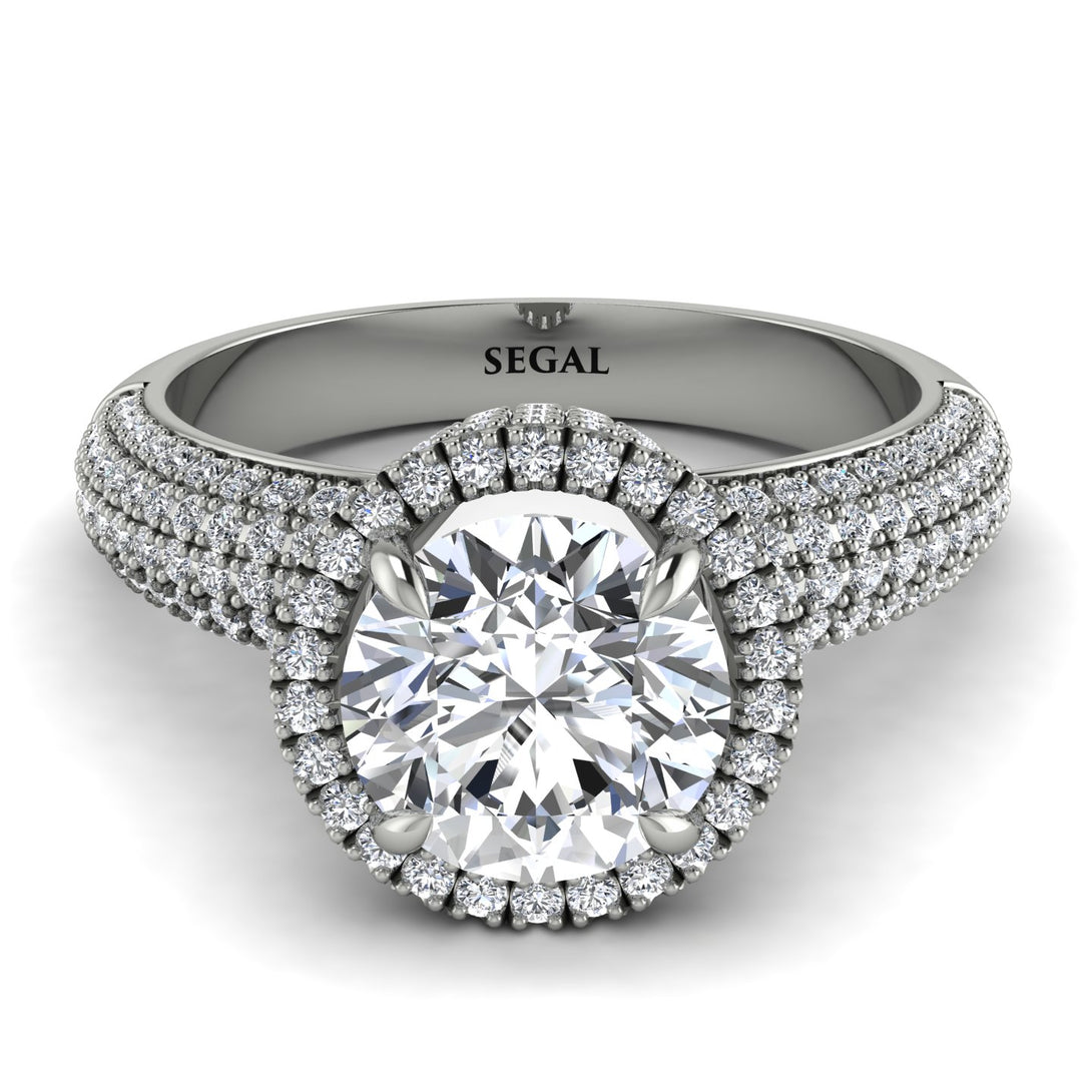 Diamond Cluster Halo Engagement Ring - Katie No. 3
