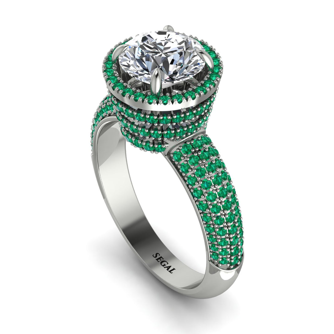 Diamond Cluster Halo Engagement Ring - Katie No. 18
